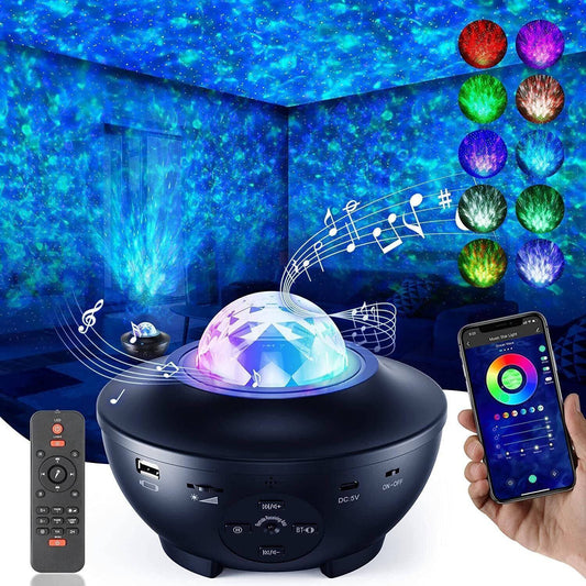 LED Galaxy Starry Night Light Projector Ocean Star Sky Party With Smart App Lamp