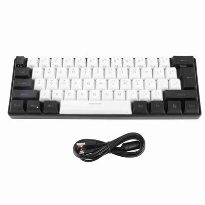 G61 Mini RGB Keyboard LED Backlight 61 Keys Ergonomic Mechanical Feeling Wired Gaming Keyboard for Office Business White