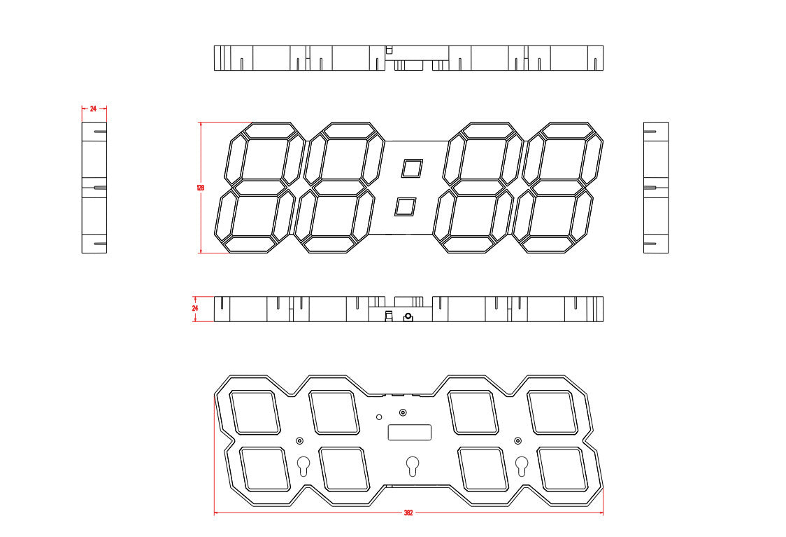 Digital Stereo Luminous Wall Clock Mute