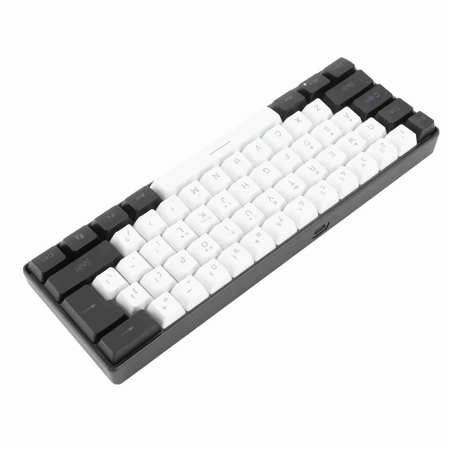 G61 Mini RGB Keyboard LED Backlight 61 Keys Ergonomic Mechanical Feeling Wired Gaming Keyboard for Office Business White