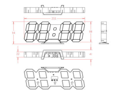 Digital Stereo Luminous Wall Clock Mute