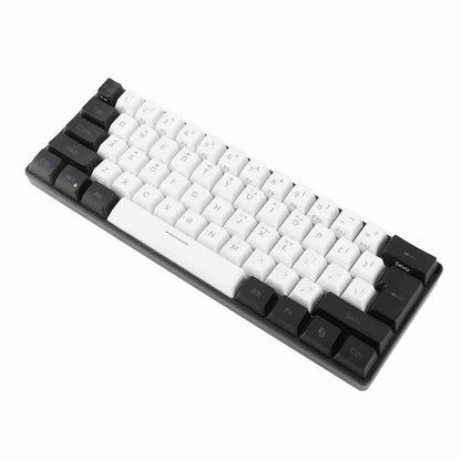 G61 Mini RGB Keyboard LED Backlight 61 Keys Ergonomic Mechanical Feeling Wired Gaming Keyboard for Office Business White