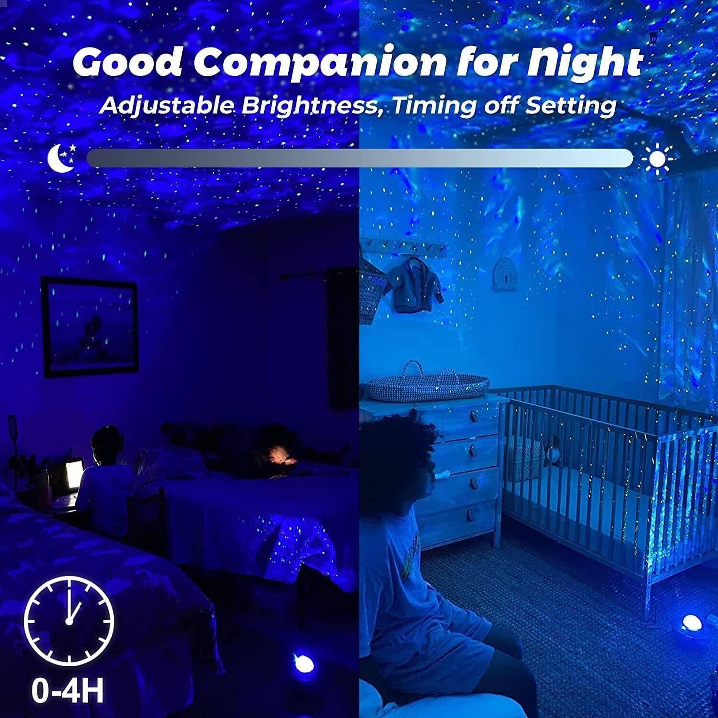 LED Galaxy Starry Night Light Projector Ocean Star Sky Party With Smart App Lamp