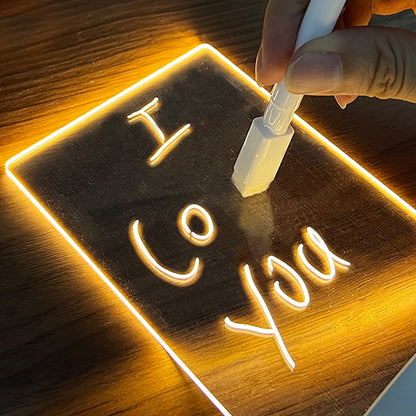 Creative Note Board Creative Led Night Light USB Message Board Light With Pen Decoration Night Lamp