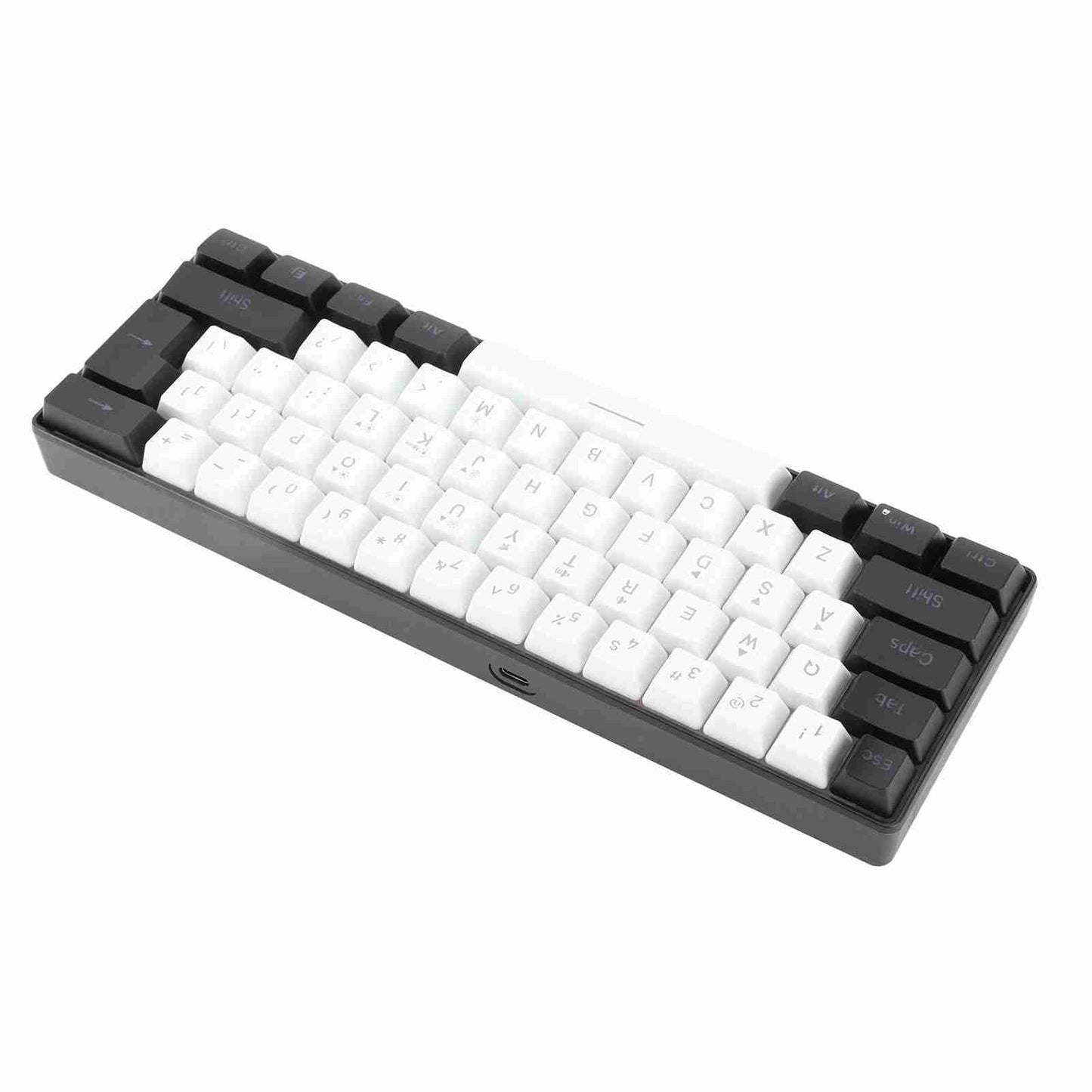 G61 Mini RGB Keyboard LED Backlight 61 Keys Ergonomic Mechanical Feeling Wired Gaming Keyboard for Office Business White