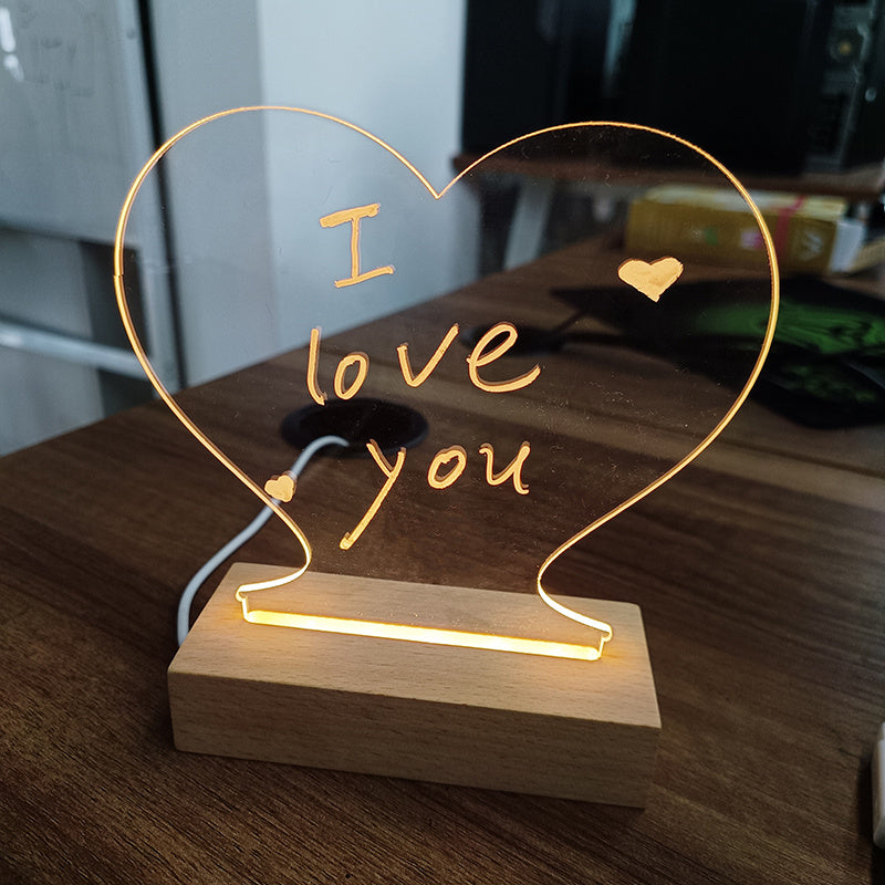 Creative Note Board Creative Led Night Light USB Message Board Light With Pen Decoration Night Lamp