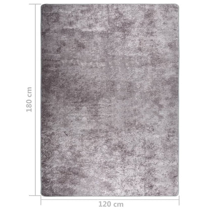 vidaXL Rug Washable 120x180 cm Grey Anti Slip