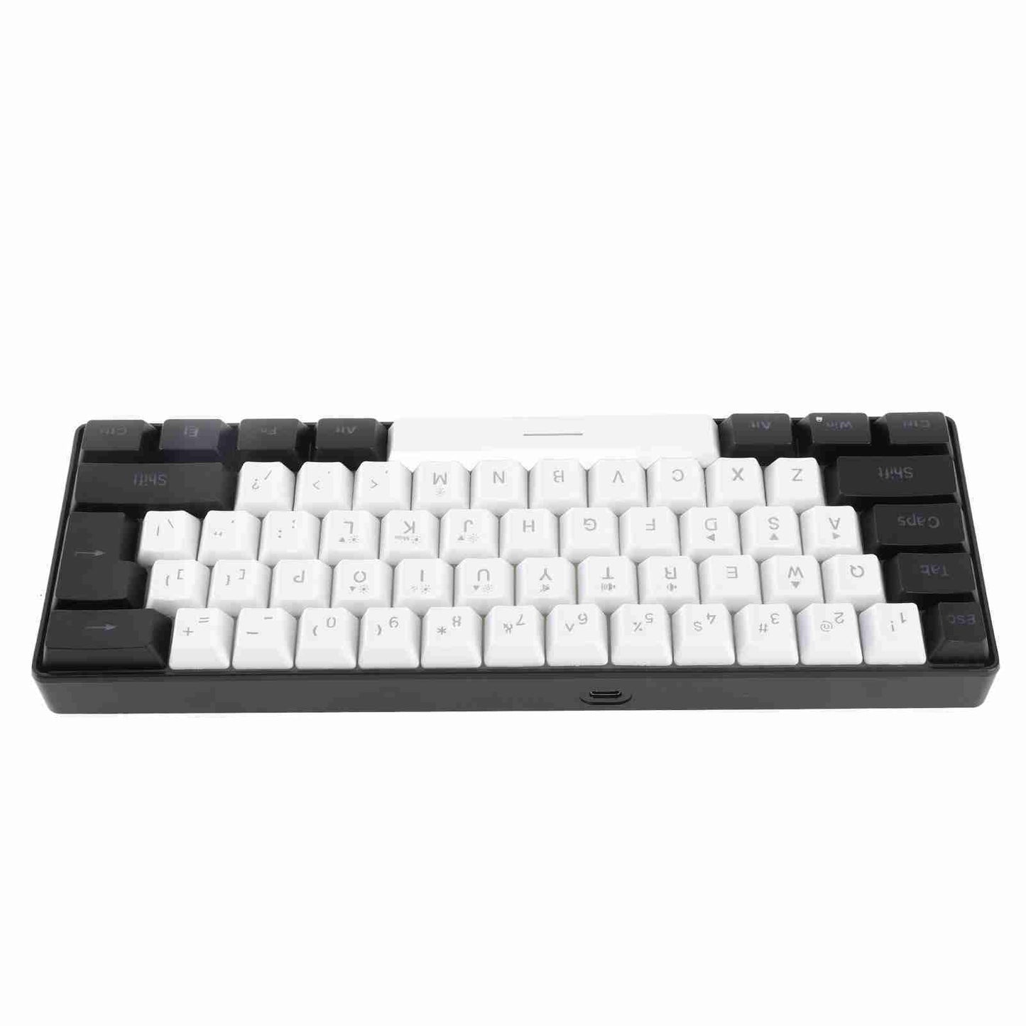 G61 Mini RGB Keyboard LED Backlight 61 Keys Ergonomic Mechanical Feeling Wired Gaming Keyboard for Office Business White