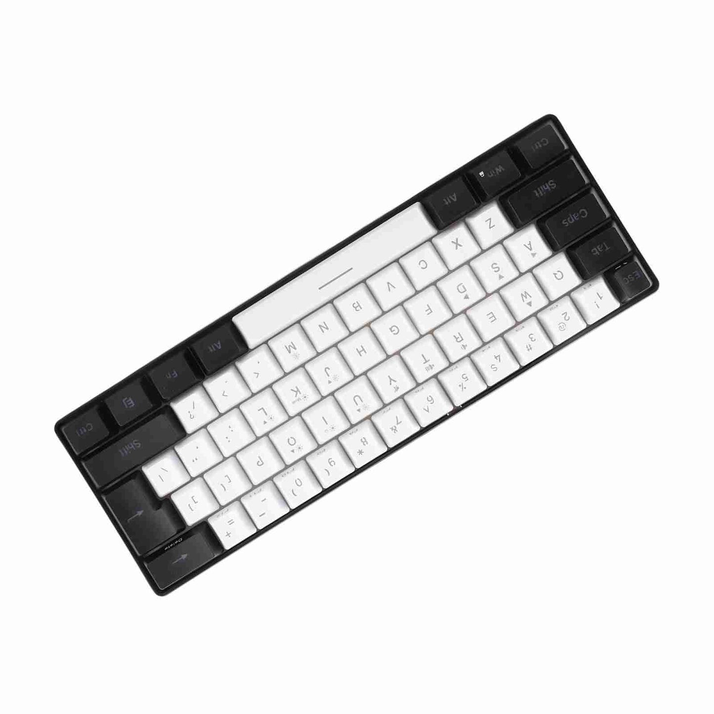 G61 Mini RGB Keyboard LED Backlight 61 Keys Ergonomic Mechanical Feeling Wired Gaming Keyboard for Office Business White